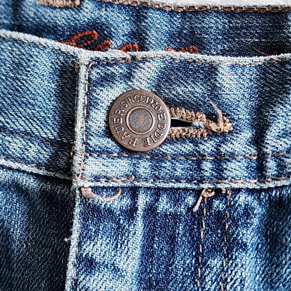 Vintage Eddie Bauer Carpenter Jeans Mens 29W 26L Denim Relaxed Straight Leg Blue - Picture 3 of 16